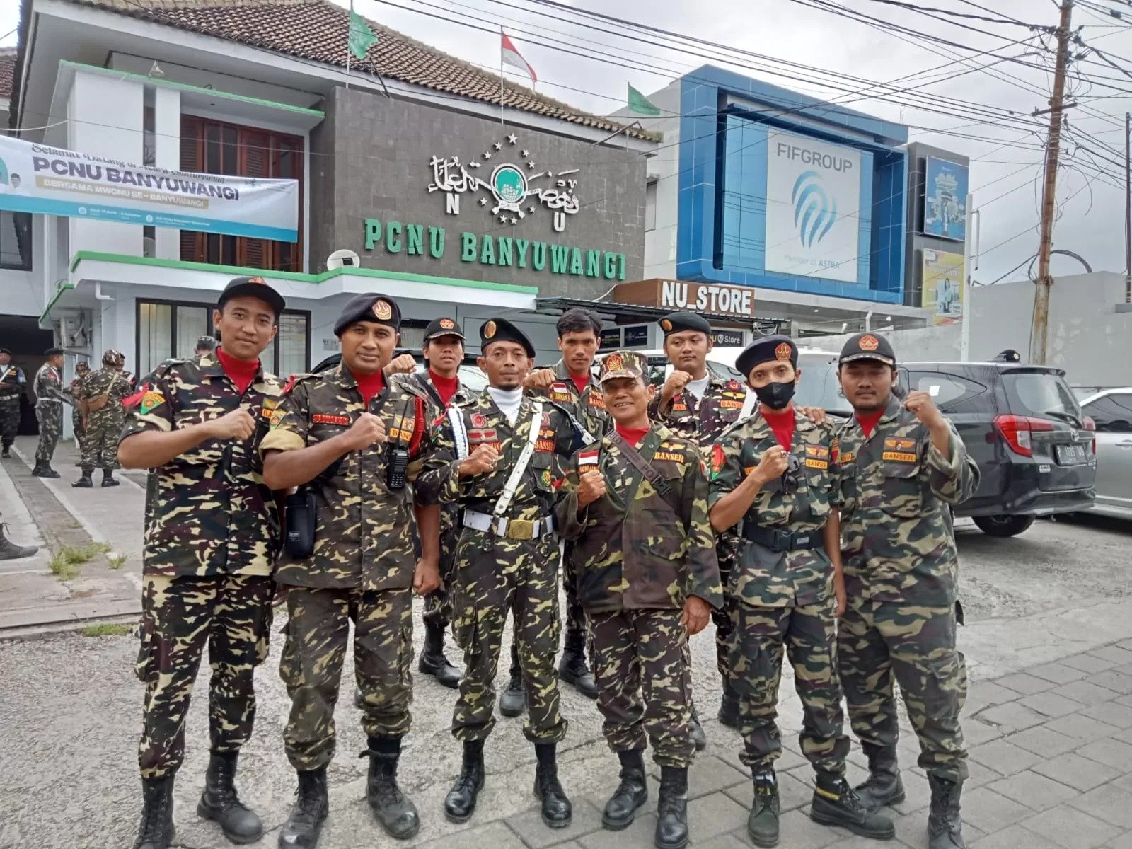 Apel Gabungan Banser dan TNI di Depan Kantor PCNU Banyuwangi Perkuat Sinergi Kebangsaan